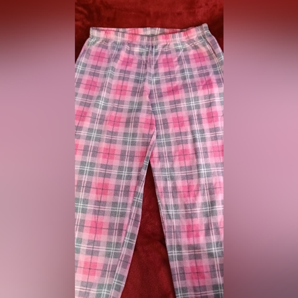Pink plaid pajama pants